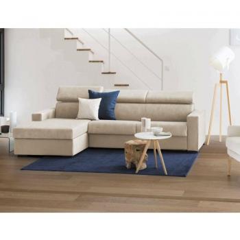 Canapé Daatou Angle Convertible avec ouverture pivotante, péninsule gauche, accoudoirs fins – 260×85×95 cm – Dmora