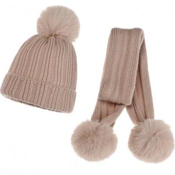 Warm Children's Knit Hat Scarf Set