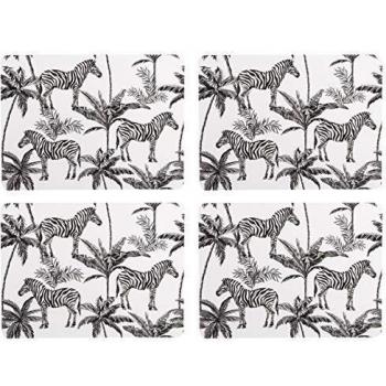 Set of 4 Madagascar Zebra Repeat Placemats