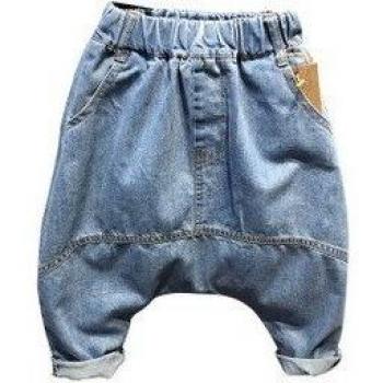 Jeans Sarouel Poches avec Fermeture Zipper