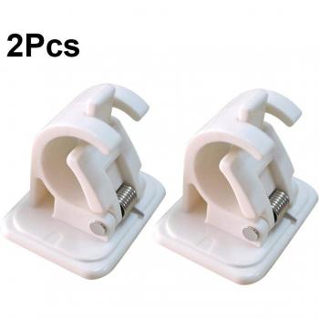 2Pcs White Wall Mounted Curtain Rod Holders