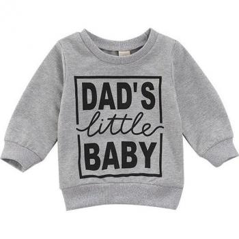 Kids Casual Autumn Pullover with Letter Design