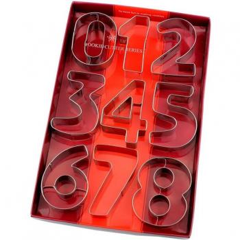 Large 0-9 Number Biscuit Cutters with Box