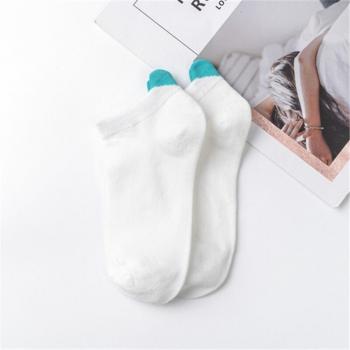 Calcetines de mujer, tobilleros, algodón, 6 pares, estilo Harajuku con corazones