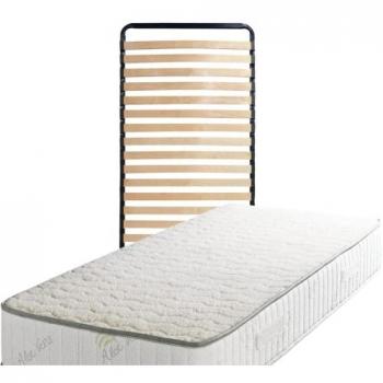 Provence Literie Matelas + Sommier Supreme 120x190 22,5 cm – Très ferme – Face hiver 4 cm mémoire de forme 70 kg/m³ + Laine