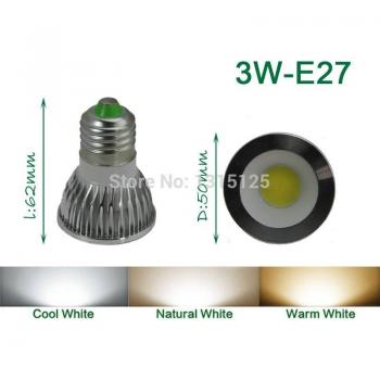 Foco LED COB Spotlicht E27 3W Warm/Koud