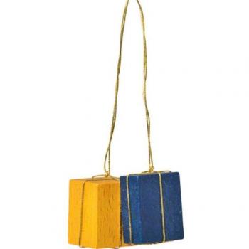 KWO Kunstgewerbe‑Werkstätten „Gelb/Blau Weihnachtsdeko“ – 2 x 2 x 3 cm