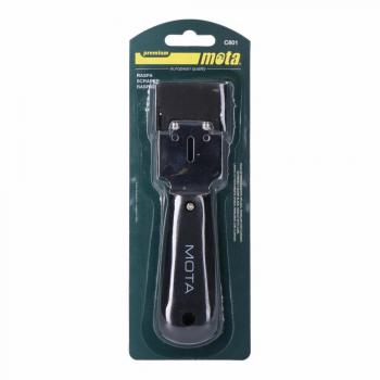 White Premium Metal Scraper C801 – Ergonomic Handle – Replacement Blade – Mota