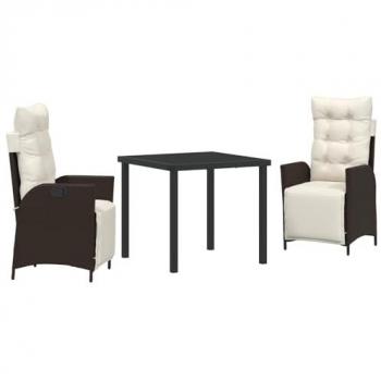 Braun Rattan‑Essset von vidaXL – 3‑teilige Gartenmöbel