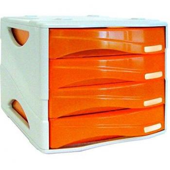 Cassettiera Arda 4 cassetti arancio