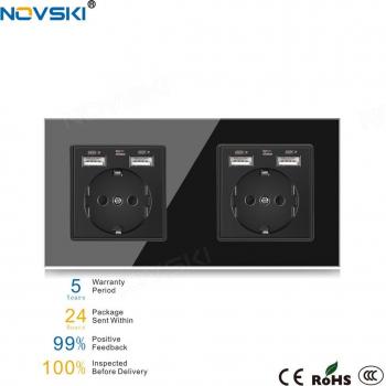 NOVSKI 16A Double USB Wall Socket