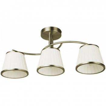 Lámpara Lantanas 3xe27 Cuero Pantalla Beige