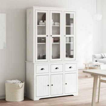 Armoire BODO blanc 115,5x43x200,5 cm en bois massif de pin