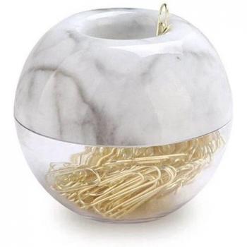 Premium Gold Papier Clips in Marmor Halterung, 28mm, 100 Clips