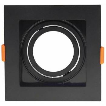 Support Spot Fixe GU10/MR16 Carré Noir 102x102 mm Max 35 W