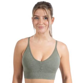 Smilodox Sport-BH Batik Acid Vera Scrunch – Crop Top mit herausnehmbaren Cups