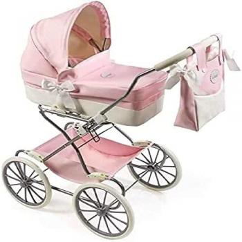 Carro de Bonecas La Ninna Rosa/Branco Polipiel 65048