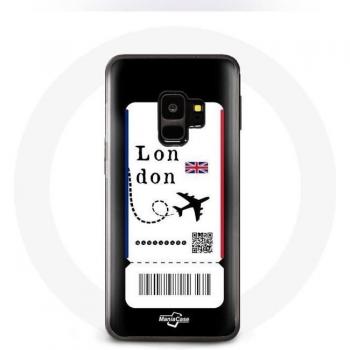 Samsung Galaxy S9 Case with London Plane Ticket Theme