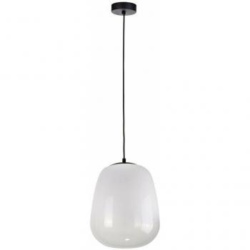 Sleek Smoky Dome Fixture – 26cm, E27 LED, White/Black