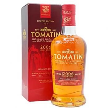 Whisky Tomatin 15 ans, Série Portugaise, Moscatel Cask, 46 % vol, 0,7 L – Cadeau