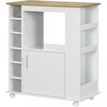 Aparador de Cocina con Ruedas 75x39,5x88 cm Blanco