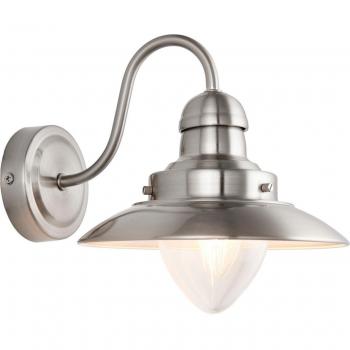 Wall-Mounted Indoor Dome Light with Clear Glass and Brushed Nickel Finish