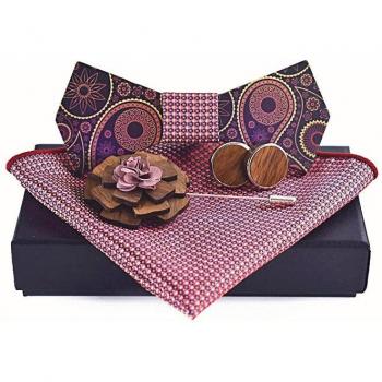 Pajarita de Madera con Pañuelo y Gemelos