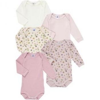 Body per bambina Petit Bateau manica lunga rosa floreale