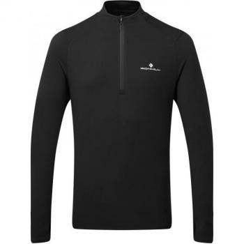 Camiseta Thermo Ronhill Core Hombre L Negro Media Cremallera