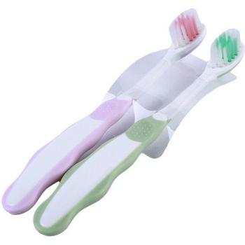 Brosse à dents pour bébé, 2 pièces, dessin animé, cheveux doux, grande langue propre