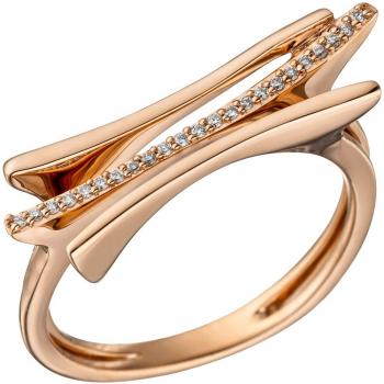 Glanzrot‑Diamantring für Damen – 23 Brillante, 0,07 ct, Größe 60