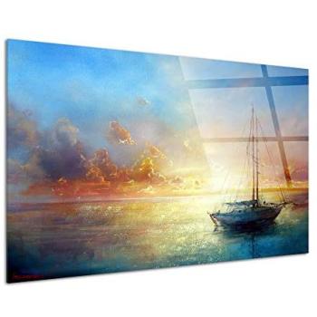 Art Mural Voilier en Mer 100x60 cm