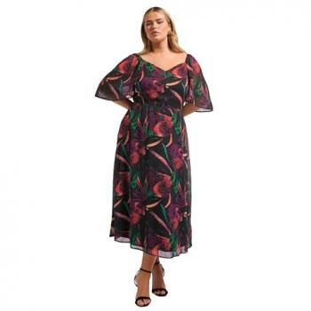 Robe Longue Papillon Noir