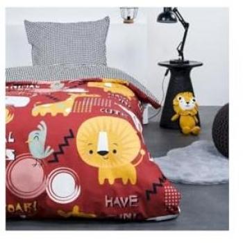 Couverture et Tailles d’Oreiller Happy Kids – 140×200 cm, Rouge