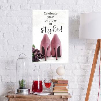 QUEENCE Metall-Poster “Celebrate Style” – 30x45 cm, Pink