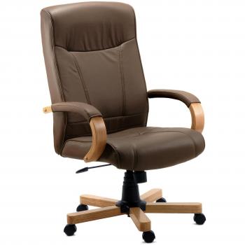 Richmond Luxury Brown Leather Executive Office Chair by Teknik