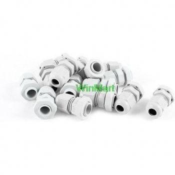 15 Pcs Plastic Waterproof Cable Glands PG7 for 3-6.5mm