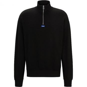 Sudadera de Hombre HUGO Neeler con Media Cremallera, Color Negro, Talla S
