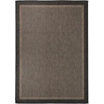 Tapis d’extérieur tissé plat brun profond 140×200 cm