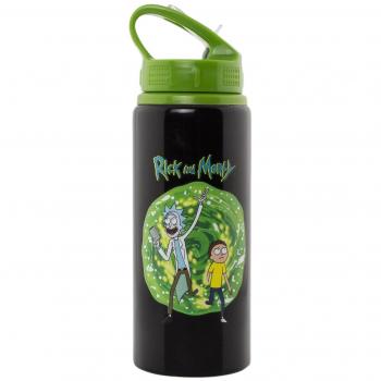 Rick y Morty Botella Aluminio 700 ml Negro