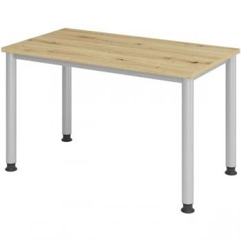Scrivania Ufficio Regolabile in Altezza 120 x 67 cm, Rovere Nodato/Argento