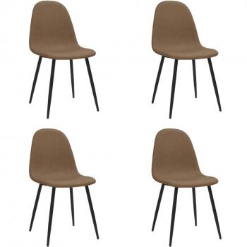 Sedie da pranzo in similpelle marrone scuro 4 pz 45x54,5x87 cm