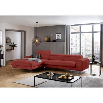 W.SCHILLIG L‑Form Ecksofa „piedroo“, rot, 343 cm Breite – Kopfteil