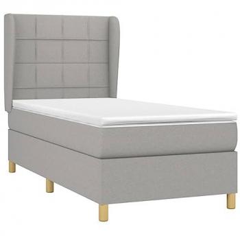 Boxspringbett mit Matratze in Hellgrau 80x200 cm