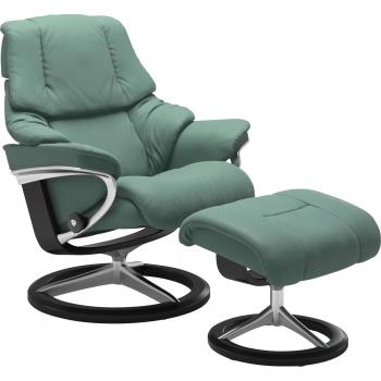 Stressless® Relaxsessel »Reno« Set, Relaxsessel und Hocker, Schwarz