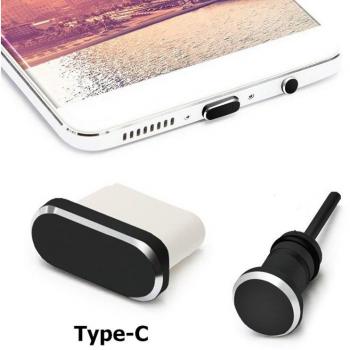 Tapis de protection poussiéreuse à double port (USB‑C & 3,5 mm) – pour Samsung Galaxy S8/S9/Plus & Huawei P10/P20 Lite