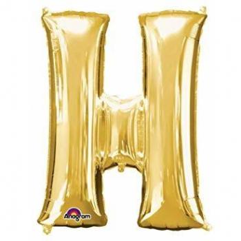 Palloncino lettera H in foil oro 35cm