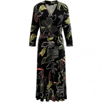 Neues Aniston SELECTED Jerseykleid – Wickel‑Look mit Bindedetail, V-Ausschnitt (Gr. 38)