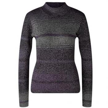 Oui Violetter Glanzpullover