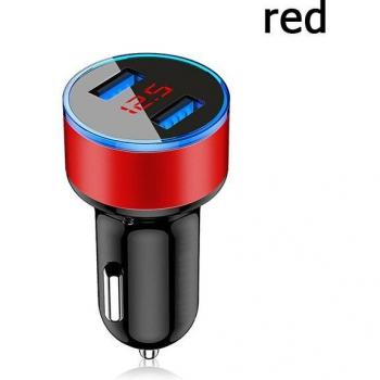 LED Display Car Charger with Dual USB Ports for Mobile Devices